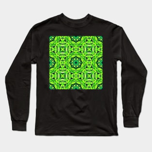 Pretty Green Leaves Lucky Clover Greenery Pattern 8 Long Sleeve T-Shirt